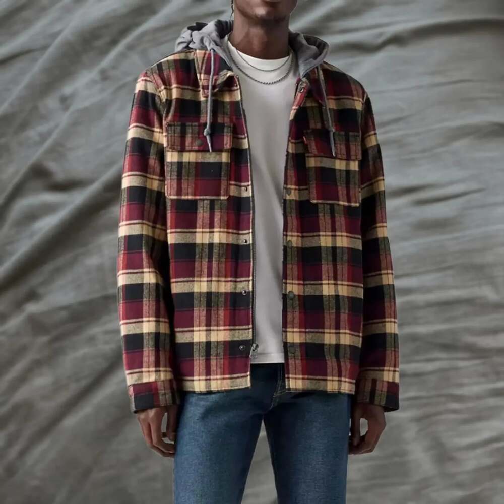 Levi's Flannel Sherpa Lined Shacket Jacket Men's Shirt Jacket Plaid Size M